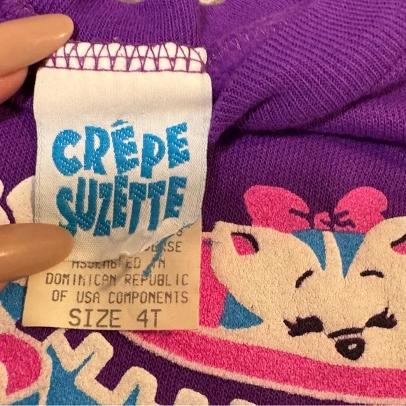 Vintage 90s Kittens in Teacups Ruffle Top hearts pastel 4T Toddler - Picture 3 of 6